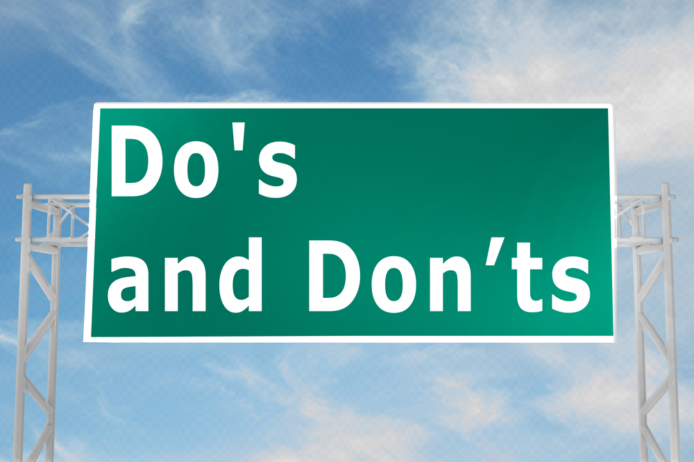 do's and don'ts road sign